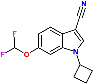 (image for) MC003155 1-Cyclobutyl-6-difluoromethoxy-1H-indole-3-carbonitrile